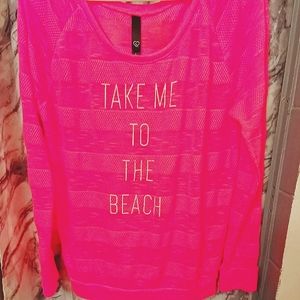 Women's Aeropostale L/S Hot Pink Shirt size LG